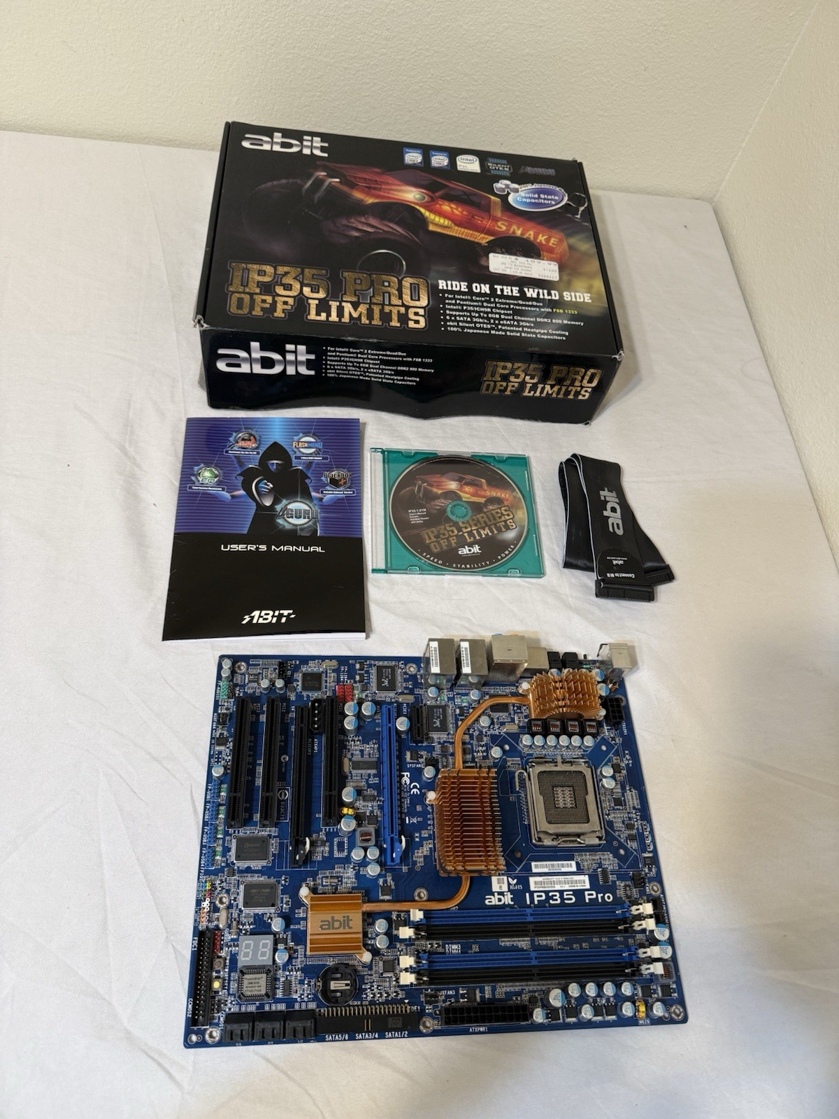 Abit IP35 Pro Motherboard LGA775 – Boxed Complete – Clean – Vintage OC Board