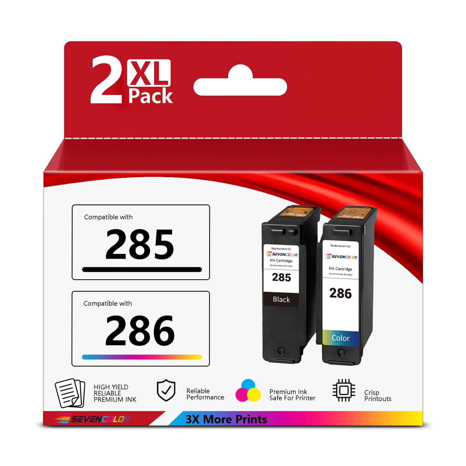 PG285 XL / CL286 XL Ink Value Pack (2 Cartridges), Compatible with TR7820 TS7720