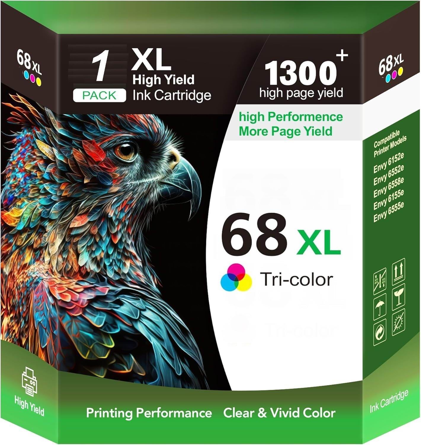 68 Tricolor Ink Cartridge 68e Ink Replacement for 68 Series, Compatible hp 68XL