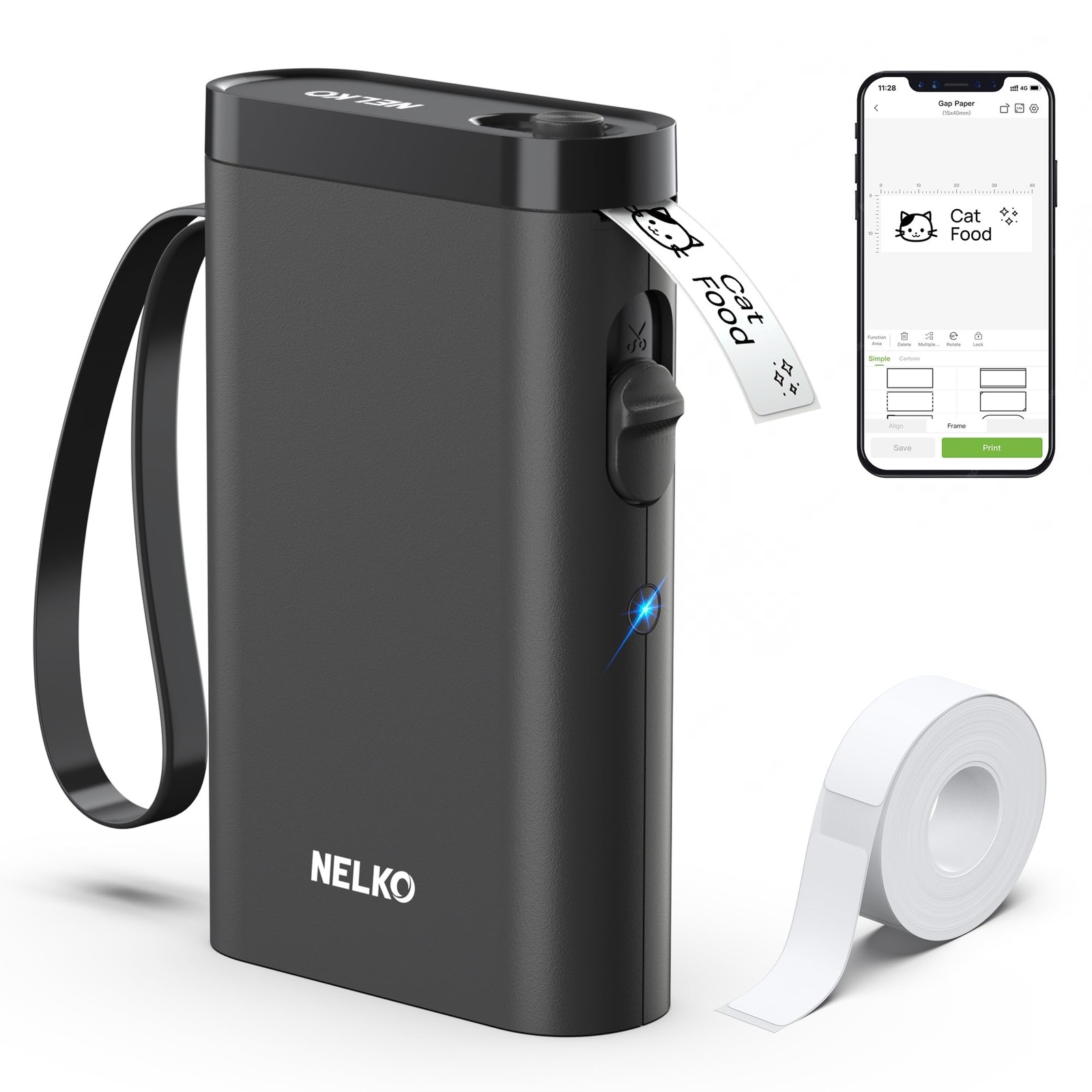 Nelko Label Maker Machine with Tape P21 Bluetooth Label Printer Wireless Mini...