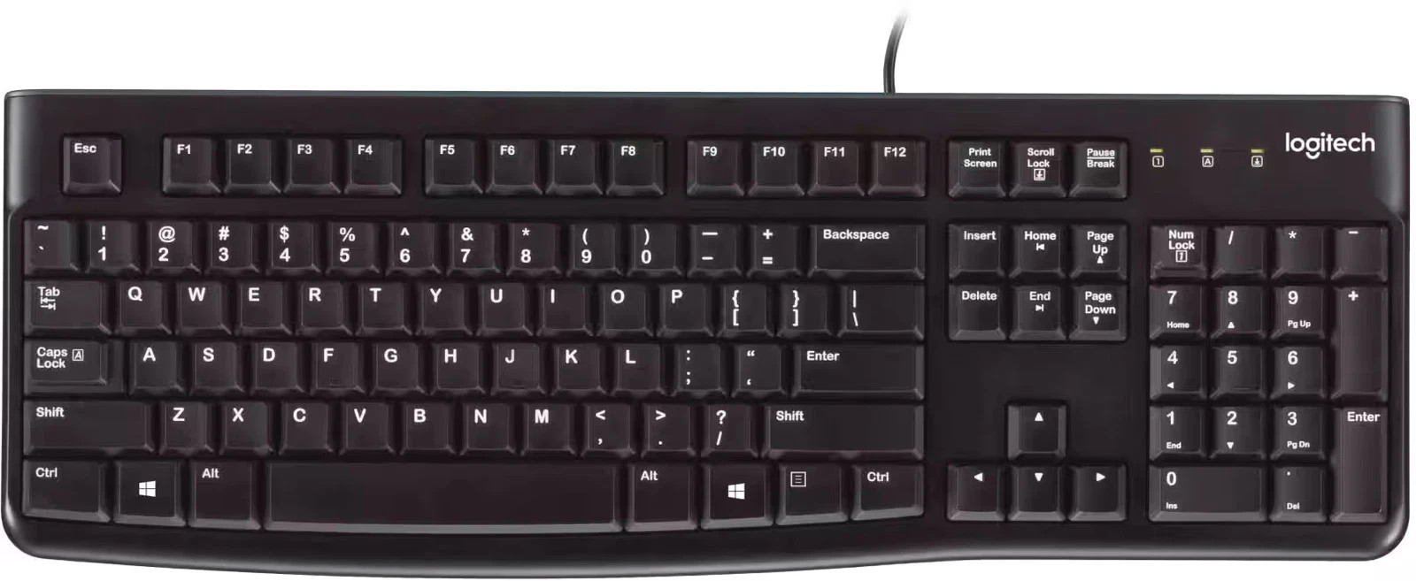 Logitech - K120 Full-size Wired Membrane Keyboard for PC with Spill-Resistant...