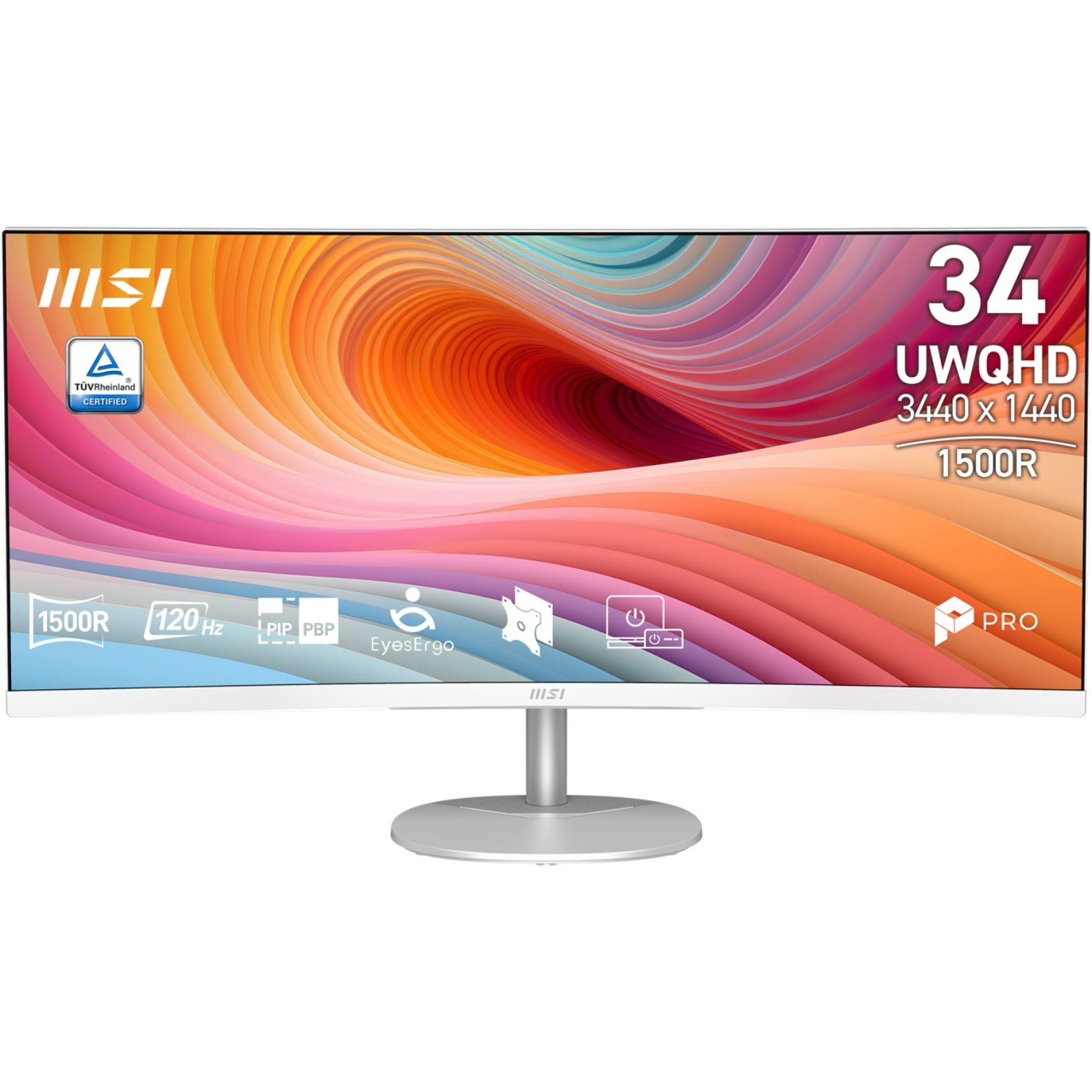 MSI PRO MP341CQW E12 34" UltraWide QHD 2K Curved Monitor Adaptive Sync HDR Ready