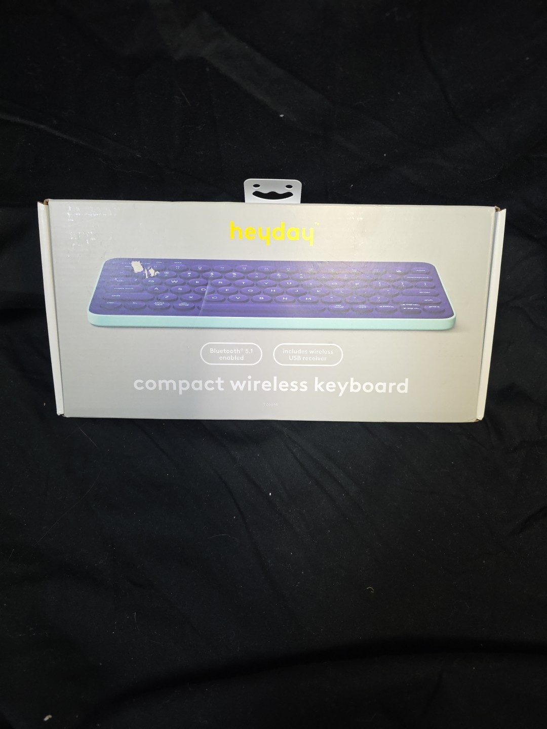 Heyday Compact Wireless Keyboard USB Receiver & Bluetooth 5.1 Purple/Teal