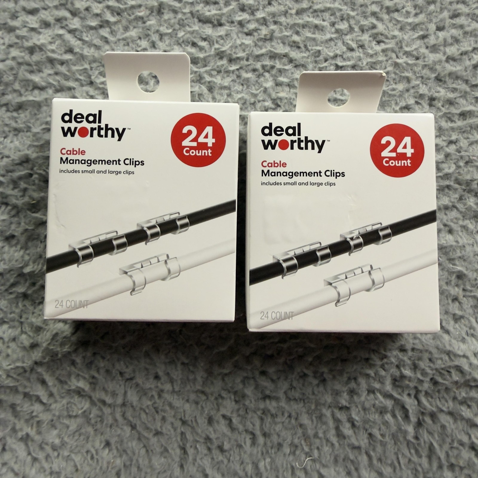 Deal Worthy Cable Management Clips Lot Of 2 24 Count Clear Adhesive New