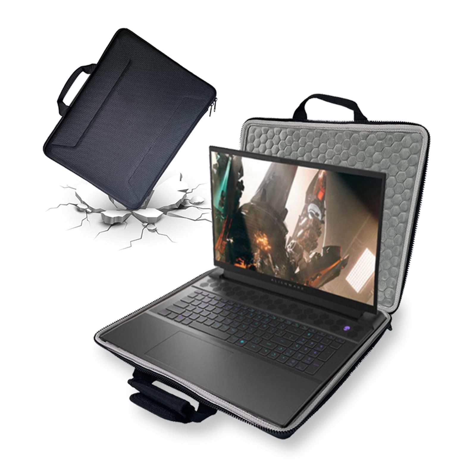 Tiswell 18inch Hard Gaming For Alienware, Black-For Alienware