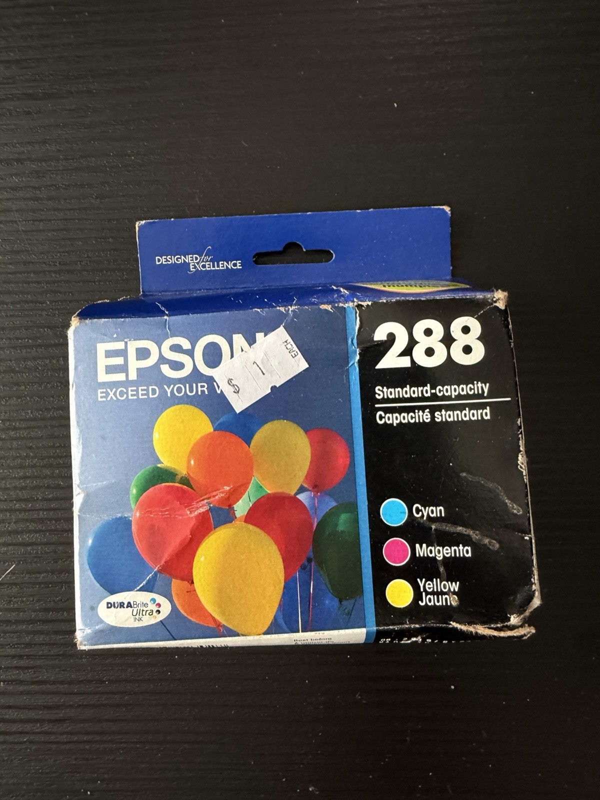 Epson 288 Ink Cartridges Cyan Magenta Yellow Genuine Best By Date: 08/2019