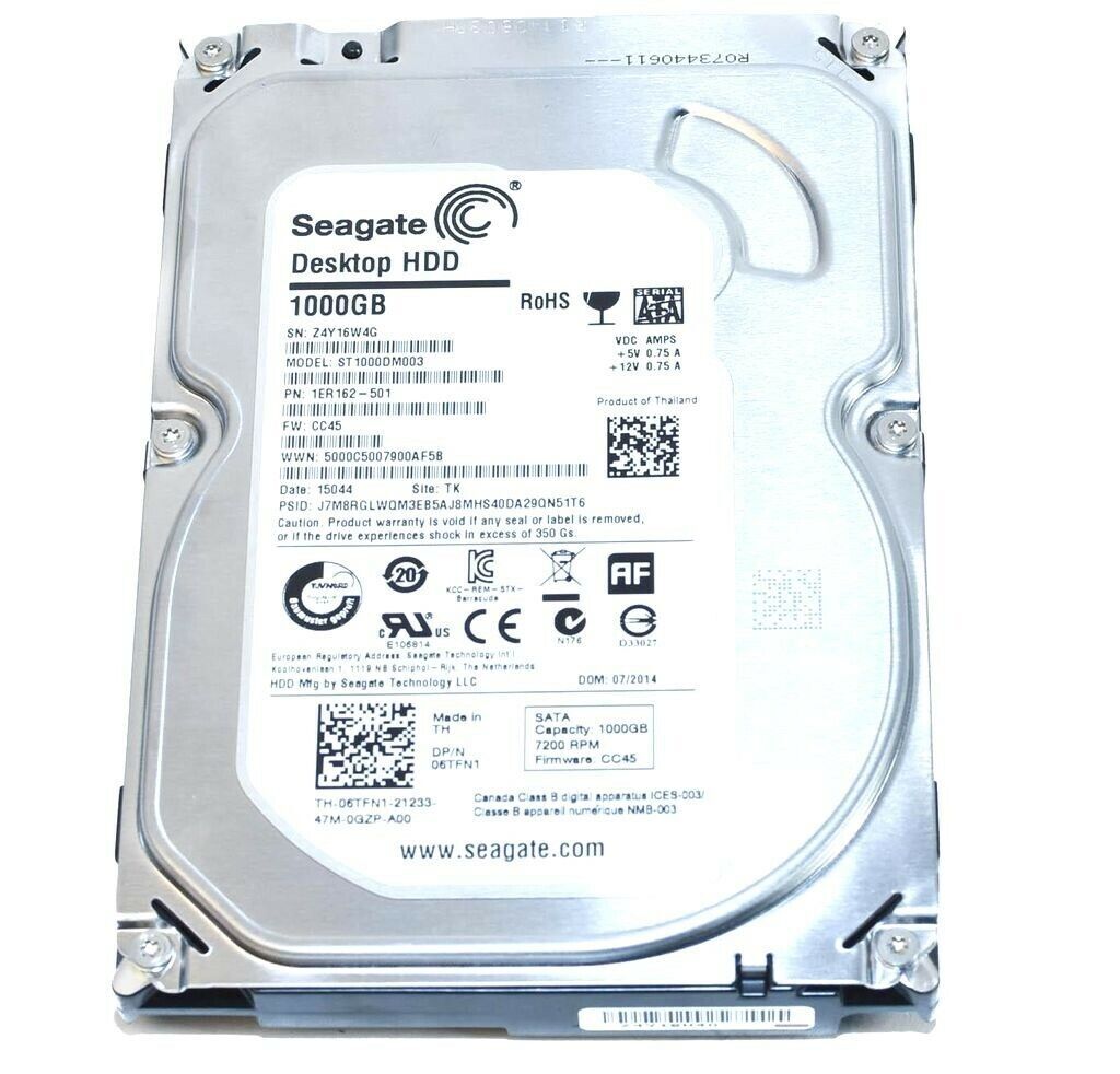 HARD DRIVE DELL 0WN524 1TB 7200RPM 64MB SATA III 3.5" ST1000DM003