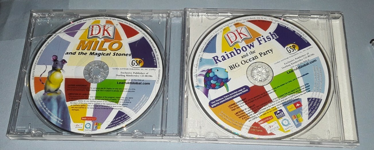 Rainbow Fish & Milo-DK Interactive PC Games CD-Rom Win XP/98/95/ME*2 Discs Only*