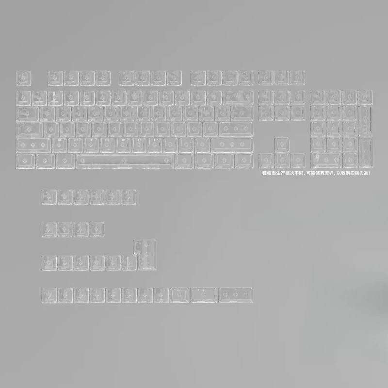Carbon Fiber Keycaps Cherry Profile PC Transparent Side Print Set for MX