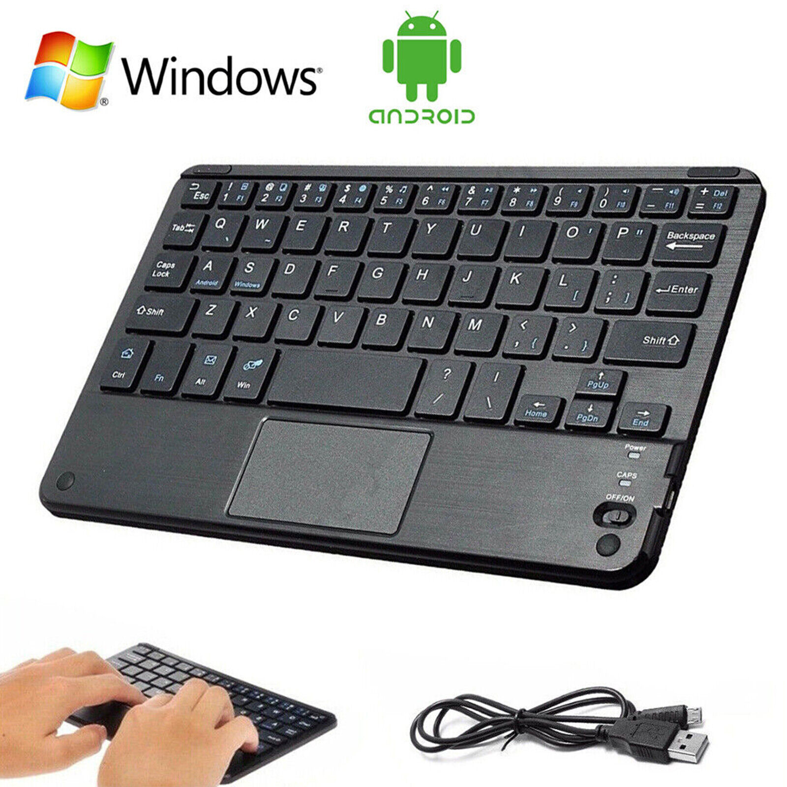 1xMini Bluetooth Wireless Keyboard w/Touchpad Mouse fits for Android/IOS Tablets