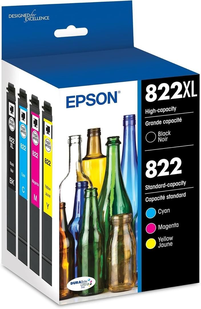 EPSON 822XL DURABrite Ultra Ink High Capacity Black & Standard Color Cartridge
