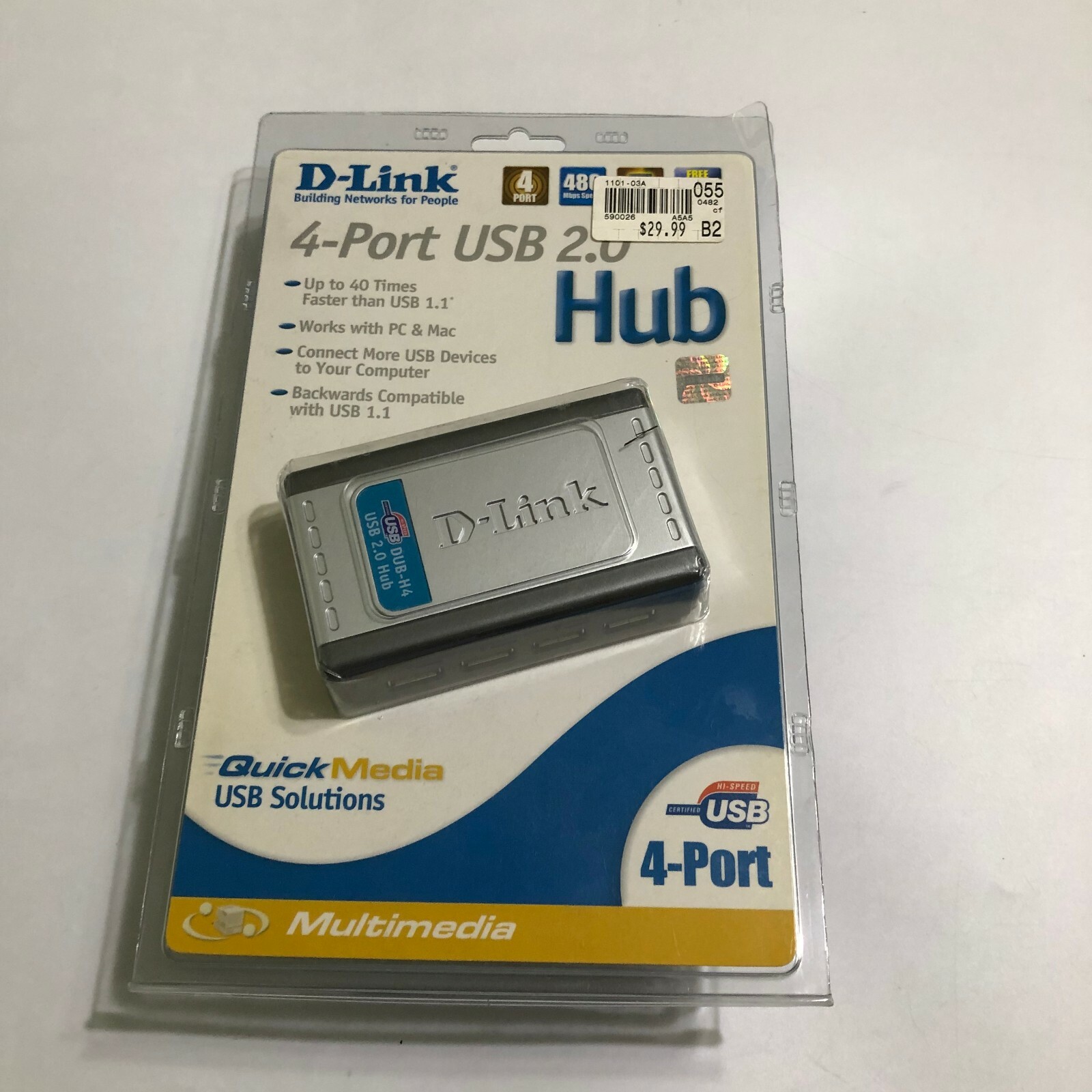 D-Link DUB DUBH4 4-Ports 2.0 External Hub New SEALED