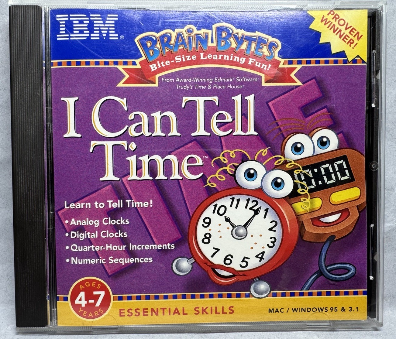 Oddware Brain Bytes I CAN TELL TIME (CD-ROM IBM 1998) - TESTED