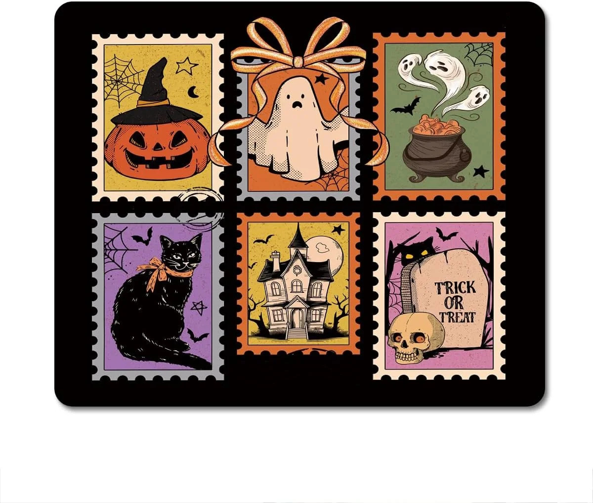 Halloween Black Ghost Spooky Desk Mouse Pad Goth Office Decor