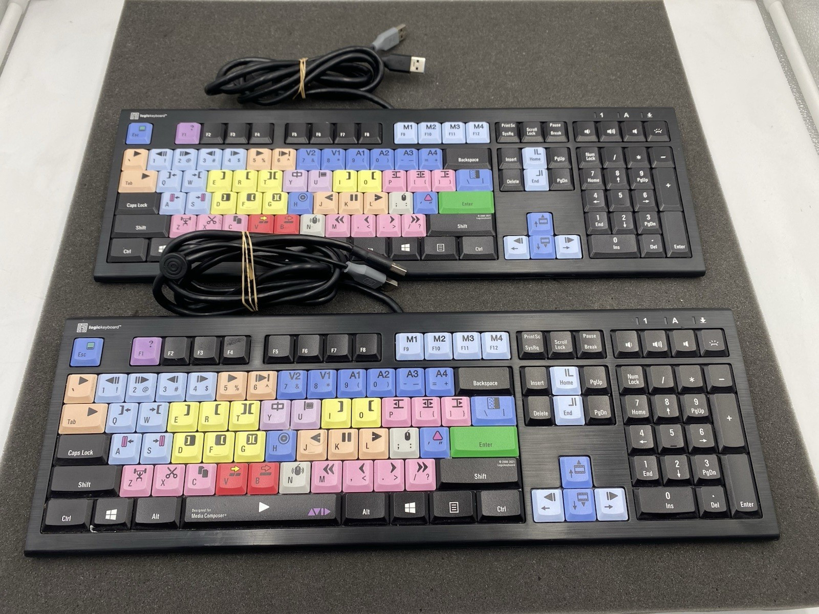 Lot of 2 Logickeyboard ASTRA 2 Backlit Keyboard Media Composer