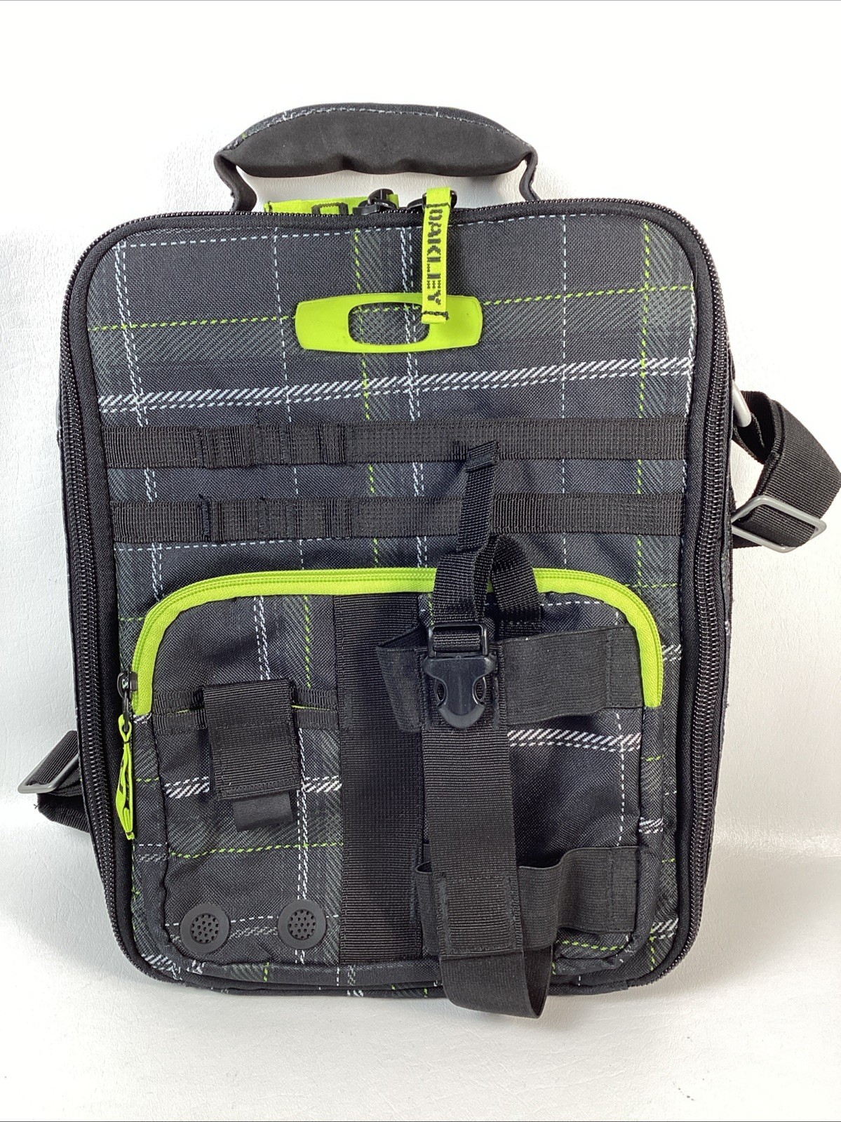 Oakley CHECKPOINT Vertical Computer Laptop Black Padded Messenger Bag Preowned