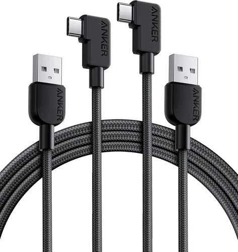Anker Cable [2 Pack 6FT], Right Angle USB A to C Braided Cable, Durable...