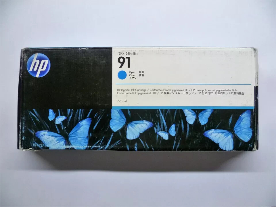 Genuine HP 91 Cyan Standard Yield Ink Cartridge (C9467A) Exp 02/11/2020