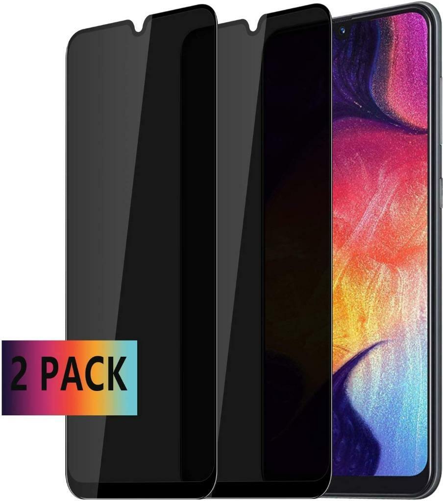 2 PACK Anti-Spy Privacy Tempered Glass Screen Protector for Galaxy A20 A30 A50