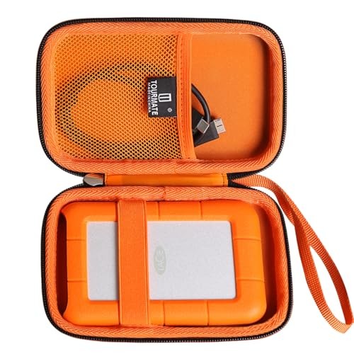 Hard Case Compatible for LaCie Rugged Mini 1TB/ 2TB/ 4TB/ 5TB Black & Orange
