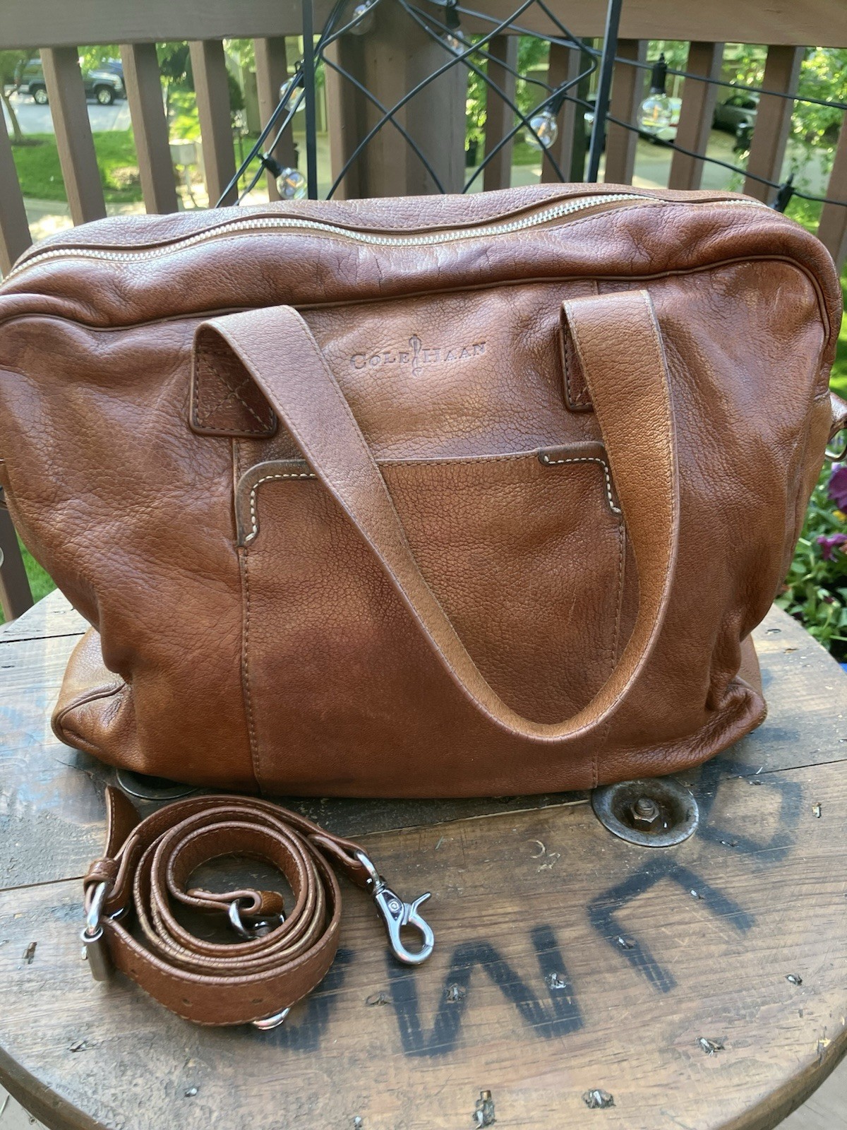Vintage Cole Haan Leather Laptop Briefcase Carry On