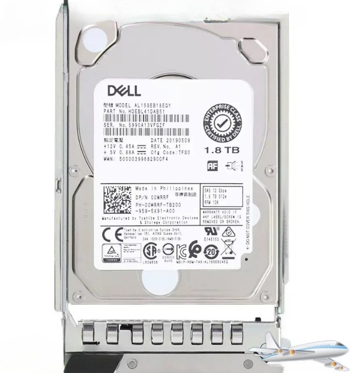 Dell 0WRRF 1.8TB 10K 12Gbps SAS 00WRRF 2.5'' 512e HDD Hard Drive 14/15/16G KIT