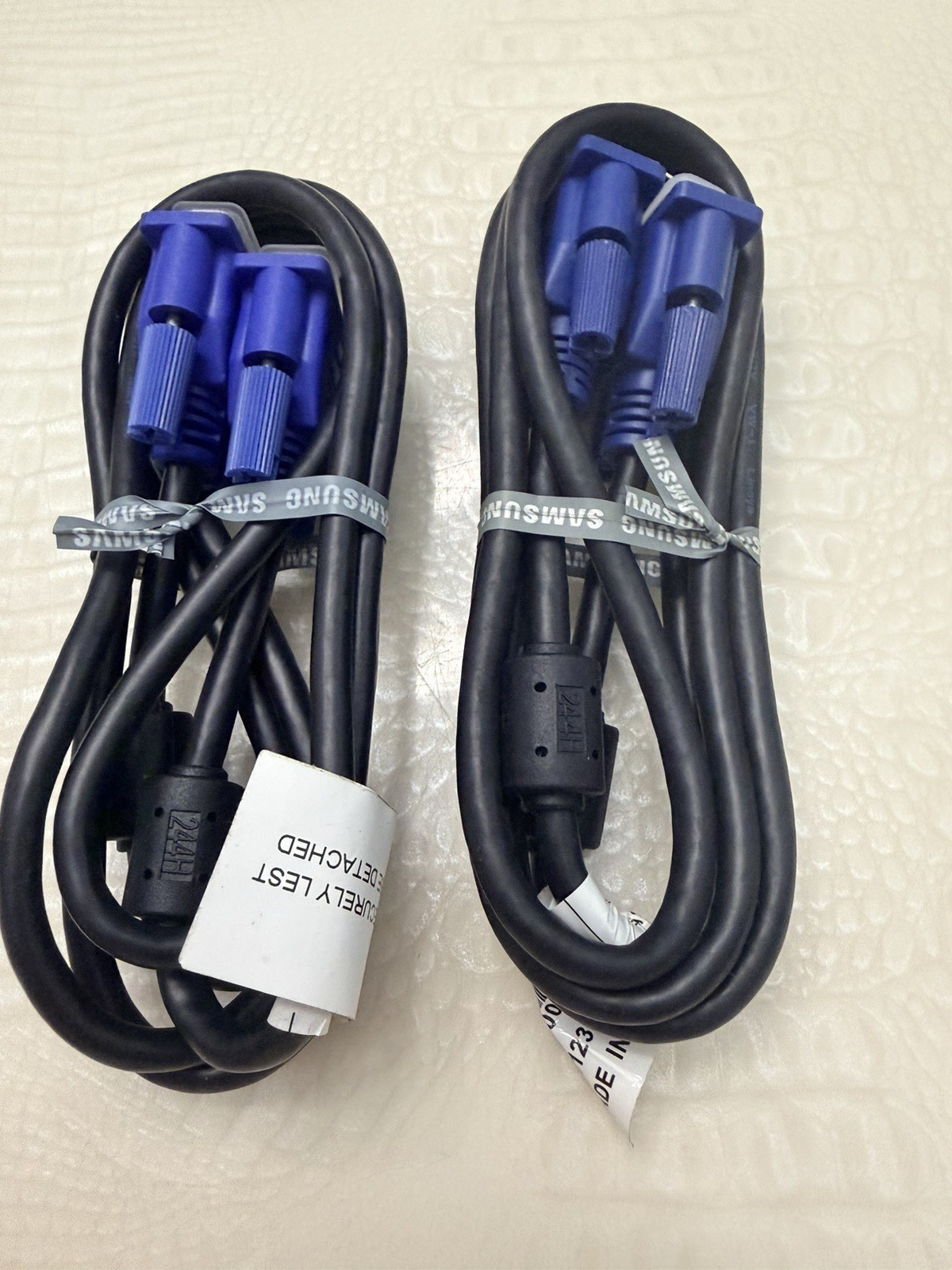 Samsung VGA/SVGA D-Sub Male to Male Monitor Cable Black/Blue Lot of 2