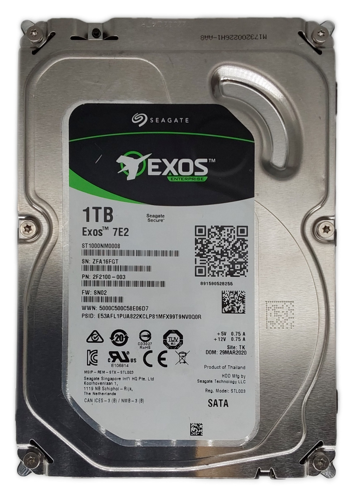 Seagate Exos ST1000NM0008 1TB 3.5" SATA III HDD