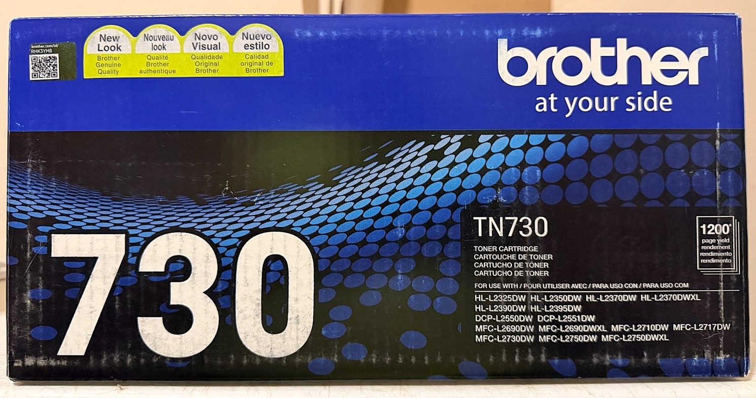 Brother TN730 Genuine Original Standard Yield Black Toner Cartridge Sealed