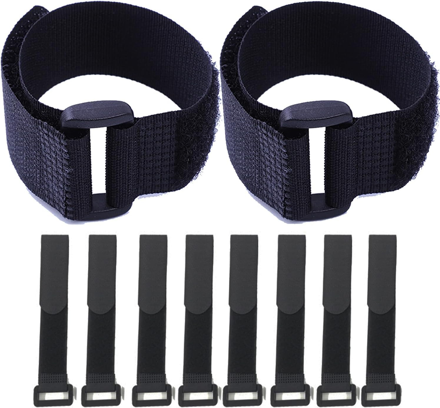 10Pack 1x16” Reusable Nylon Cable Straps with Buckle for Cords Organizer