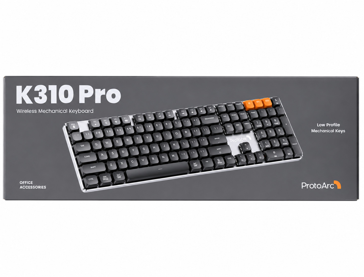 ProtoArc K310 Pro Wireless Mechanical Keyboard Bluetooth 2.4G Backlit Full Size