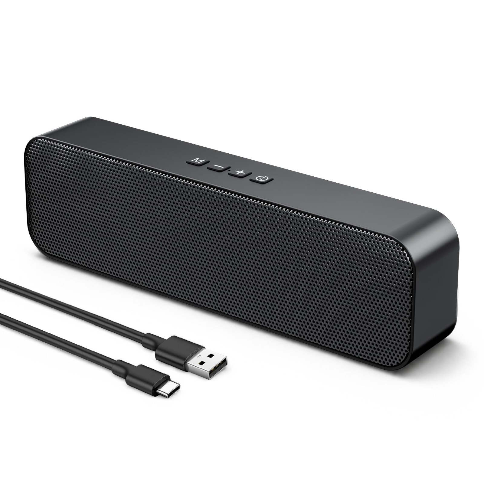 USB Computer Speakers for Desktop, Bluetooth 5.3, AUX Input, Compact Soundbar fo