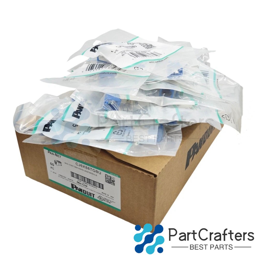 New (BOX OF 50) Fit Panduit Cat6a 10 Gig Mini-Com Jack Blue CJ6X88TGBU