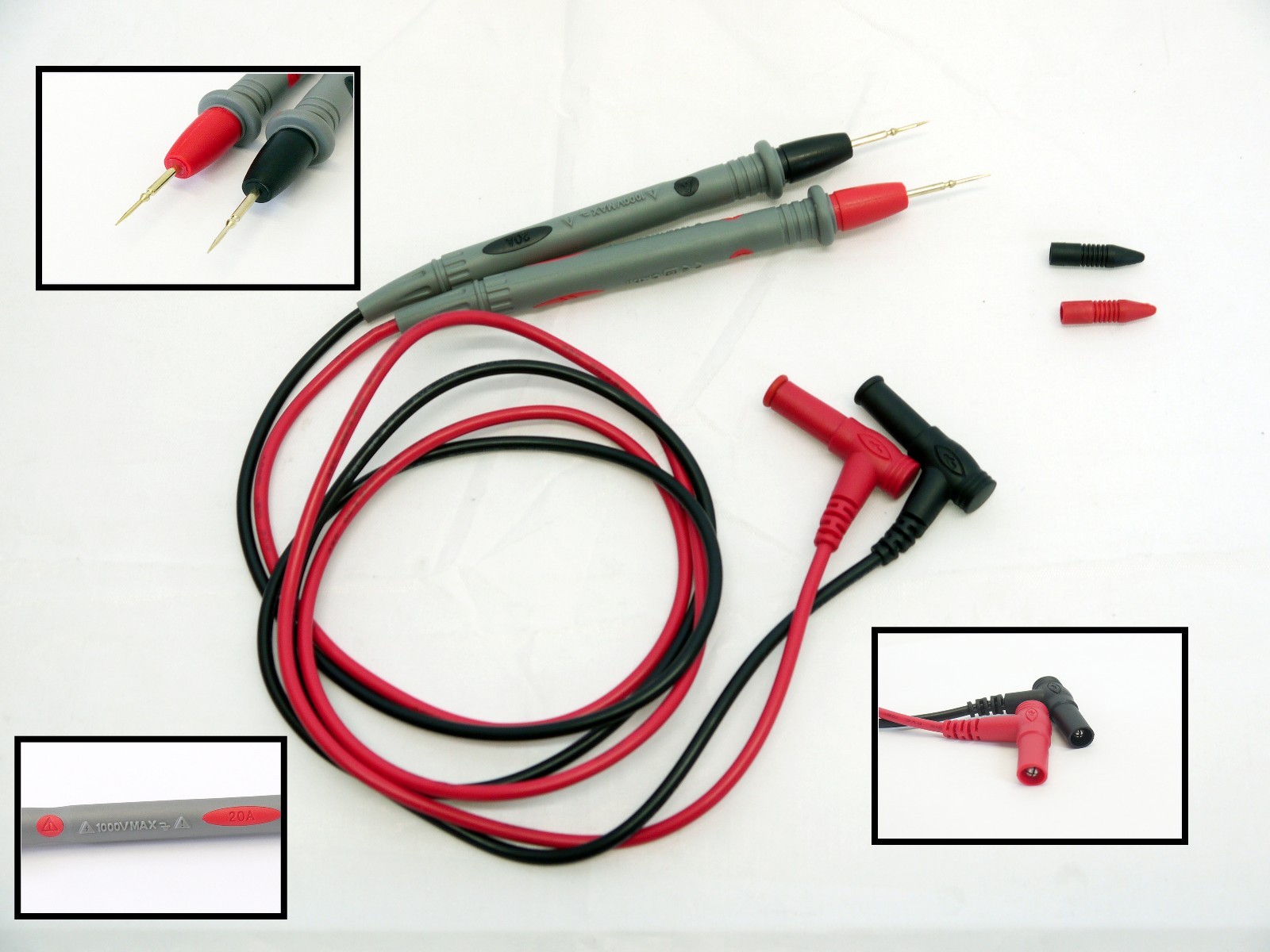 1 Set Ultra sharp pointed Probe Test Leads Pin Cable 20A For Multimeter Meter
