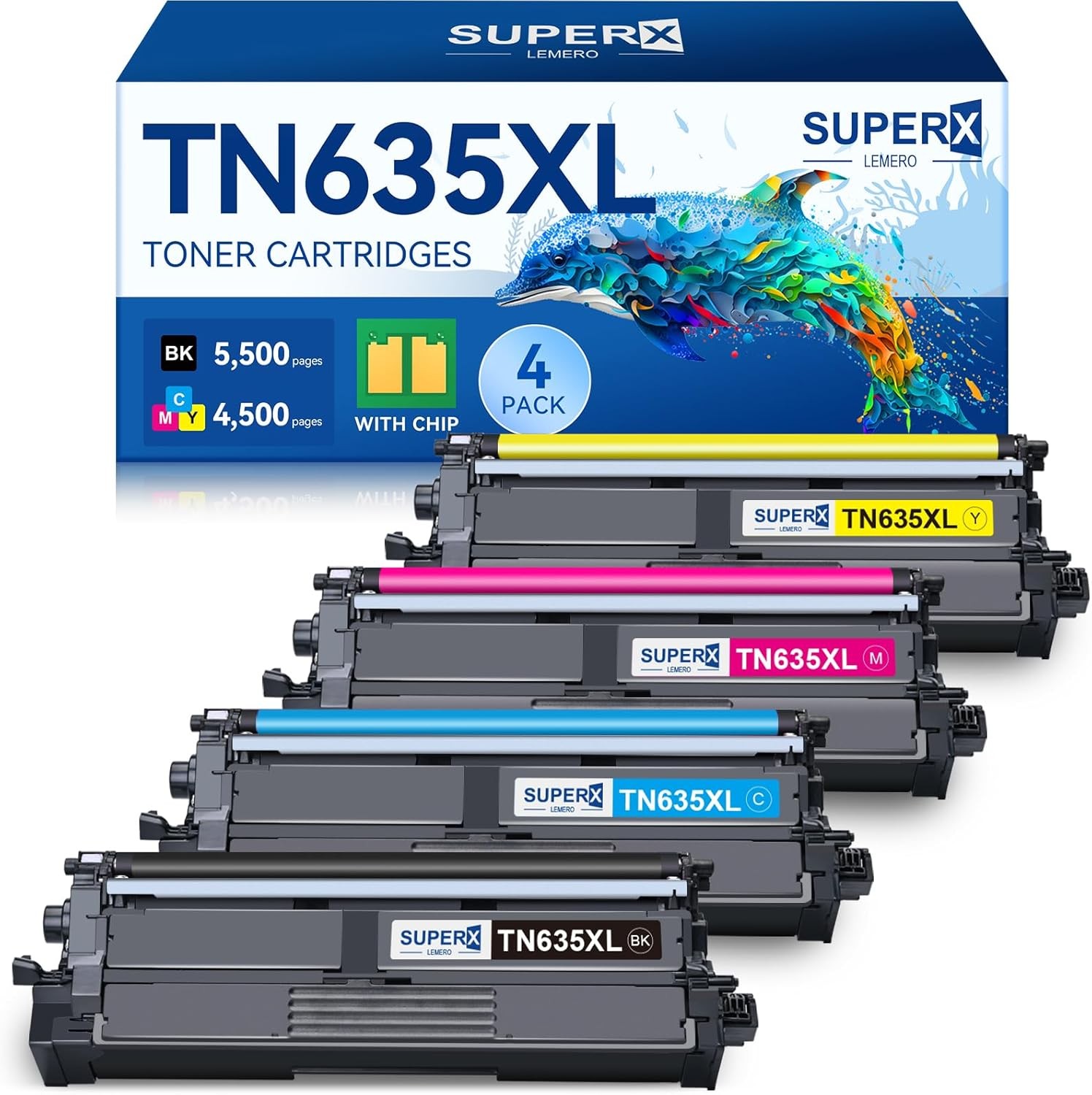 Compatible Toner Cartridge Replacement for Brother TN635XL TN635 High Yield Tone