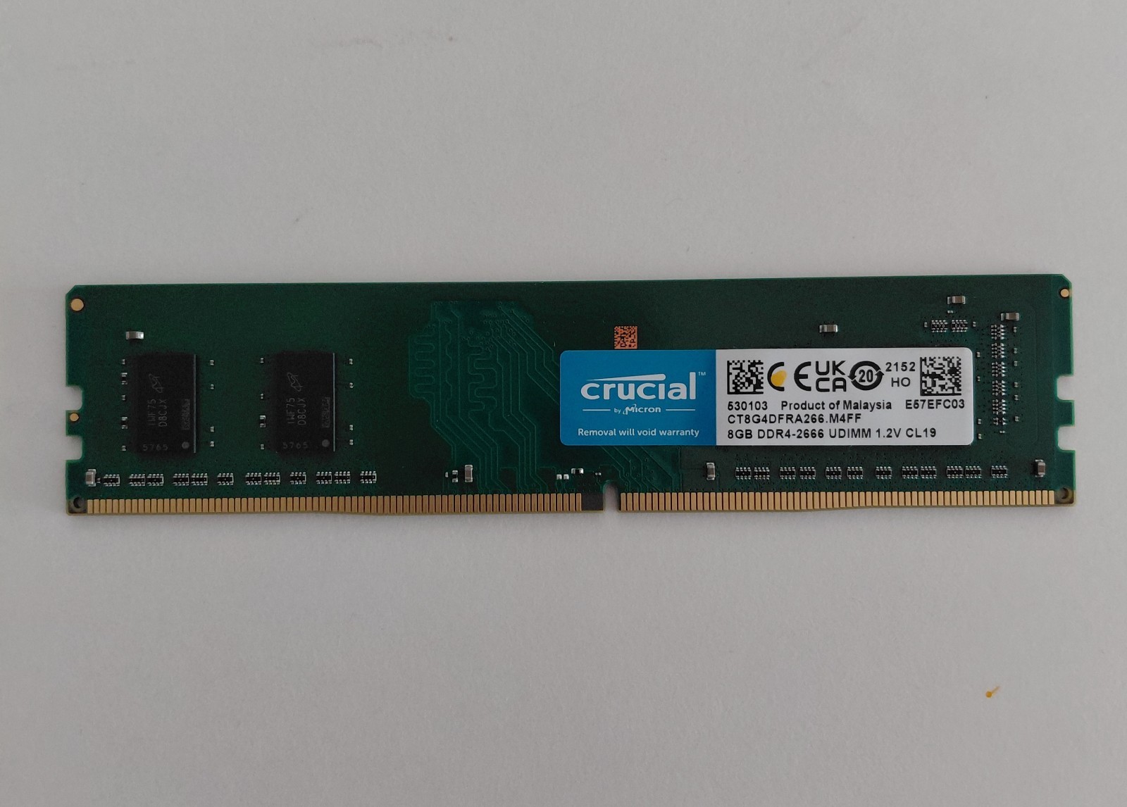 Crucial 8GB DDR4 2666MHz PC4-21300 Desktop RAM DIMM CT8G4DFRA266.M4FF