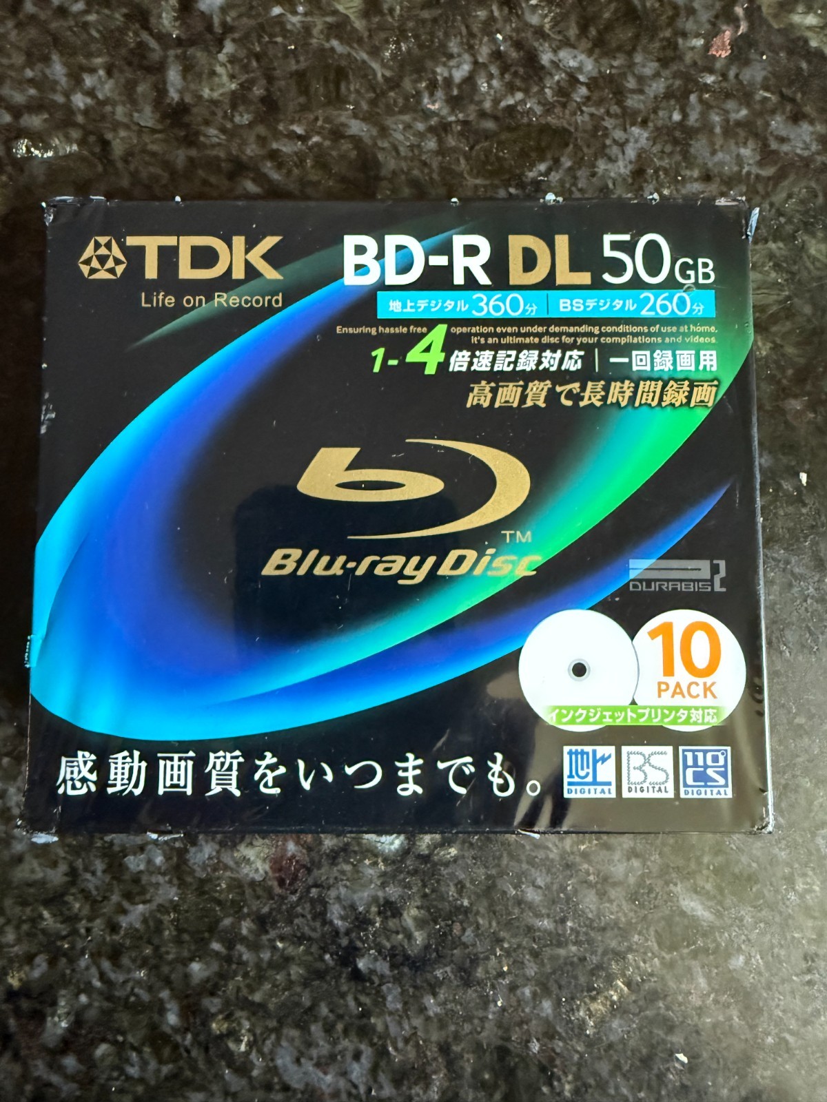 Tdk Blu-Ray Bd-R DL Disk Super Hard Coating Surface 50Gb Blueray 4X Speed 10P