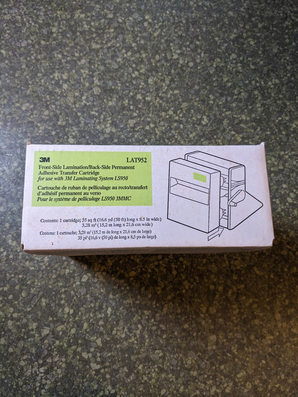 3M LAT952 Front Lamination Reverse Permanent Adhesive Transfer Cartridge  SEALED