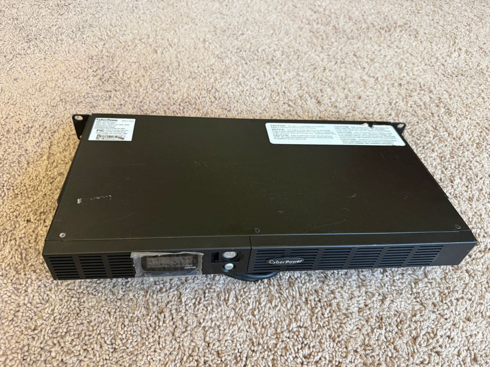 CyberPower OR700LCDRM1U 700VA 1U Rackmount UPS Battery Backup Powers On Missing