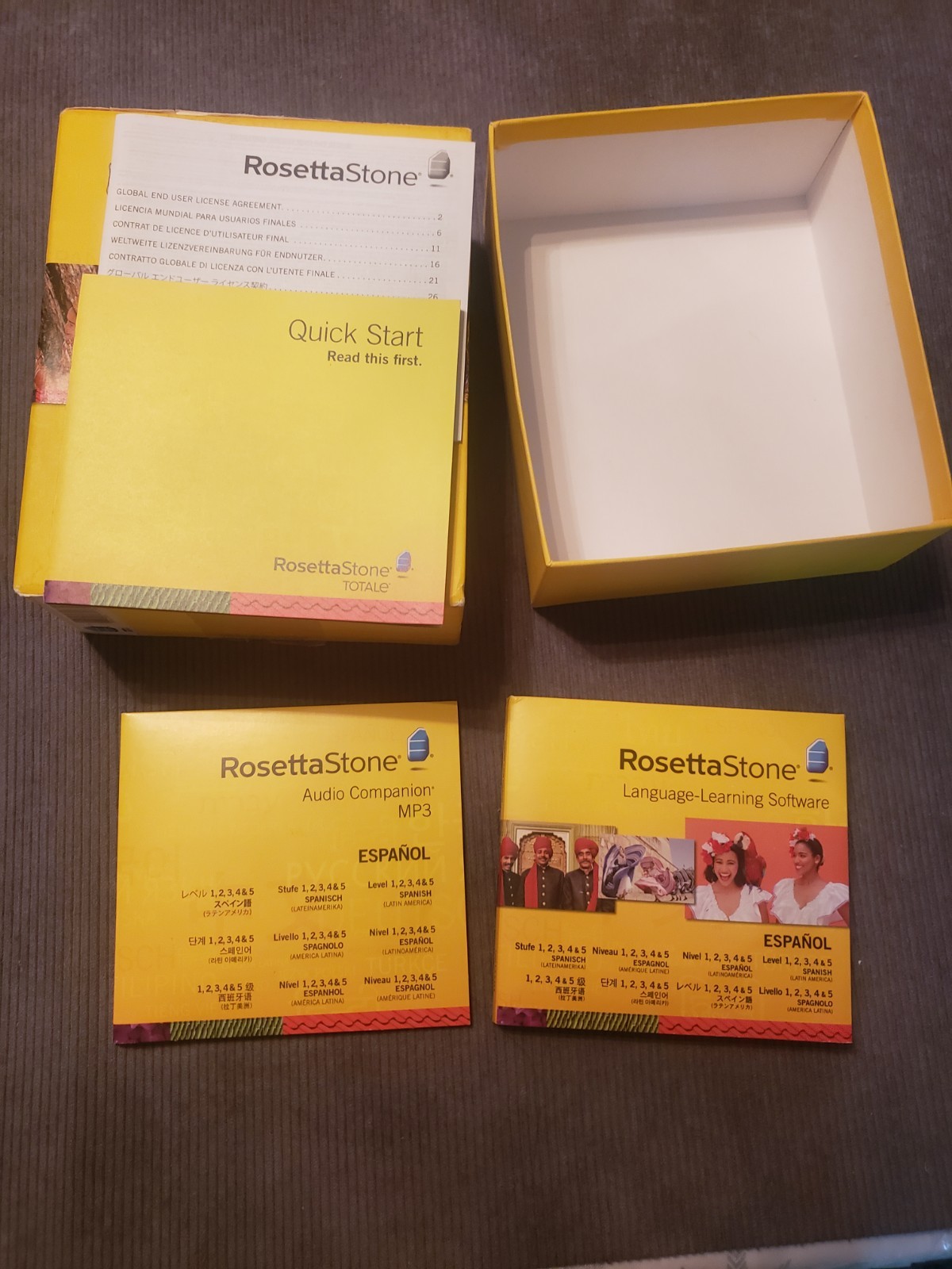 Rosetta Stone Spanish Levels 1-5 CDs 2010 Language Learning Software WORKS