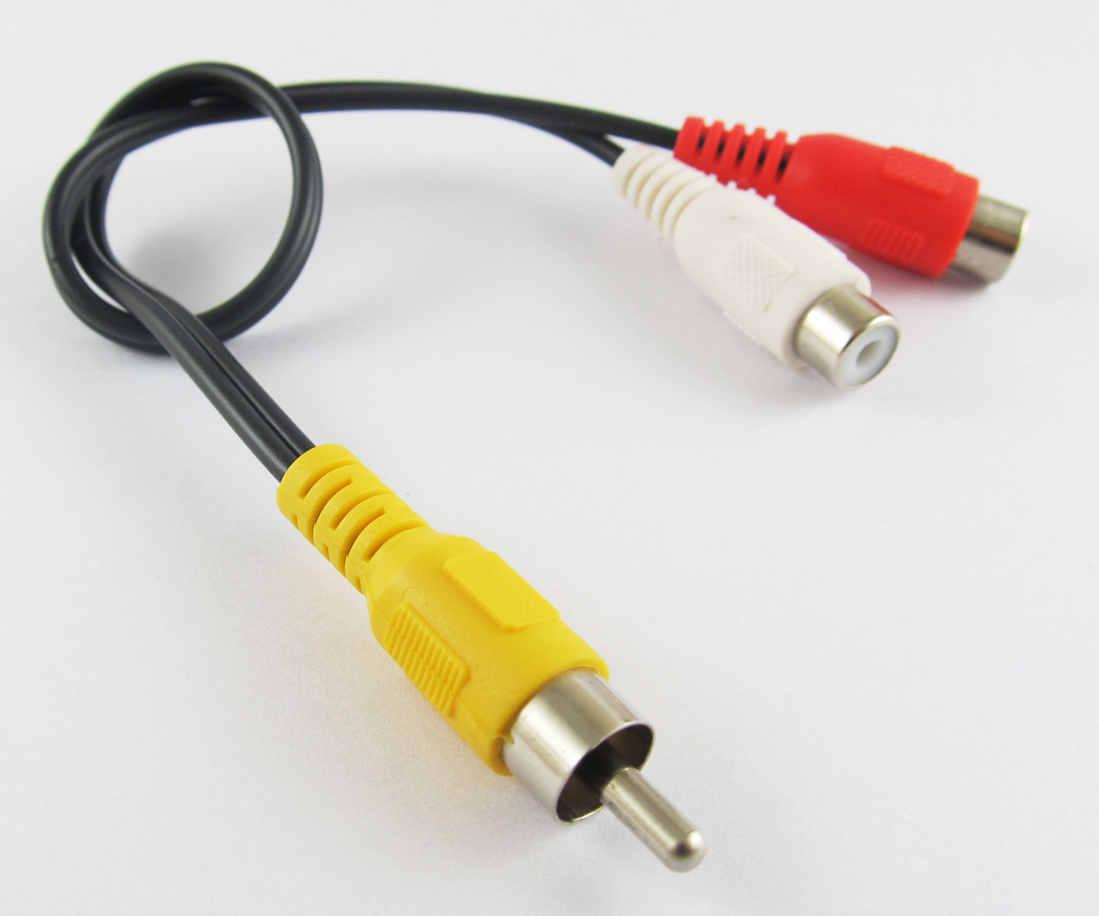 5pcs 28cm 1 RCA Male to 2 RCA Female Jack Y Splitter Audio Video Adapter Cable