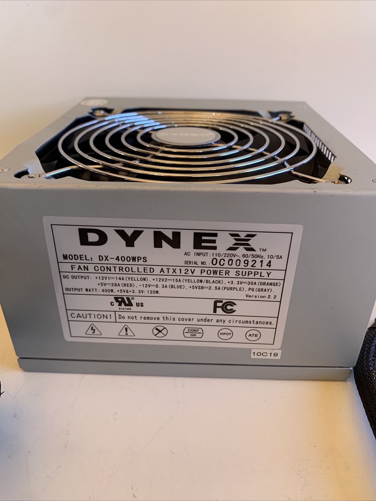 Genuine Dynex DX-400WPS 400-Watt Power Supply Tested And Working.