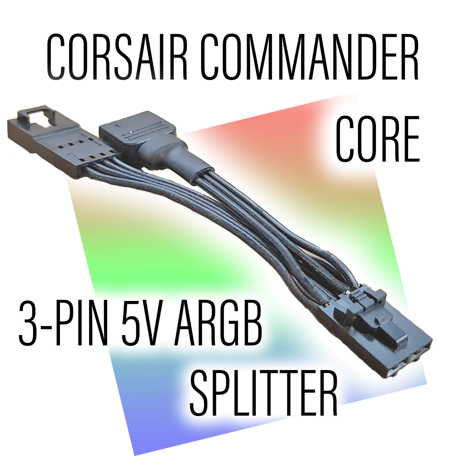 Corsair Commander Core to Standard ARGB 3-Pin 5V Splitter Adapter