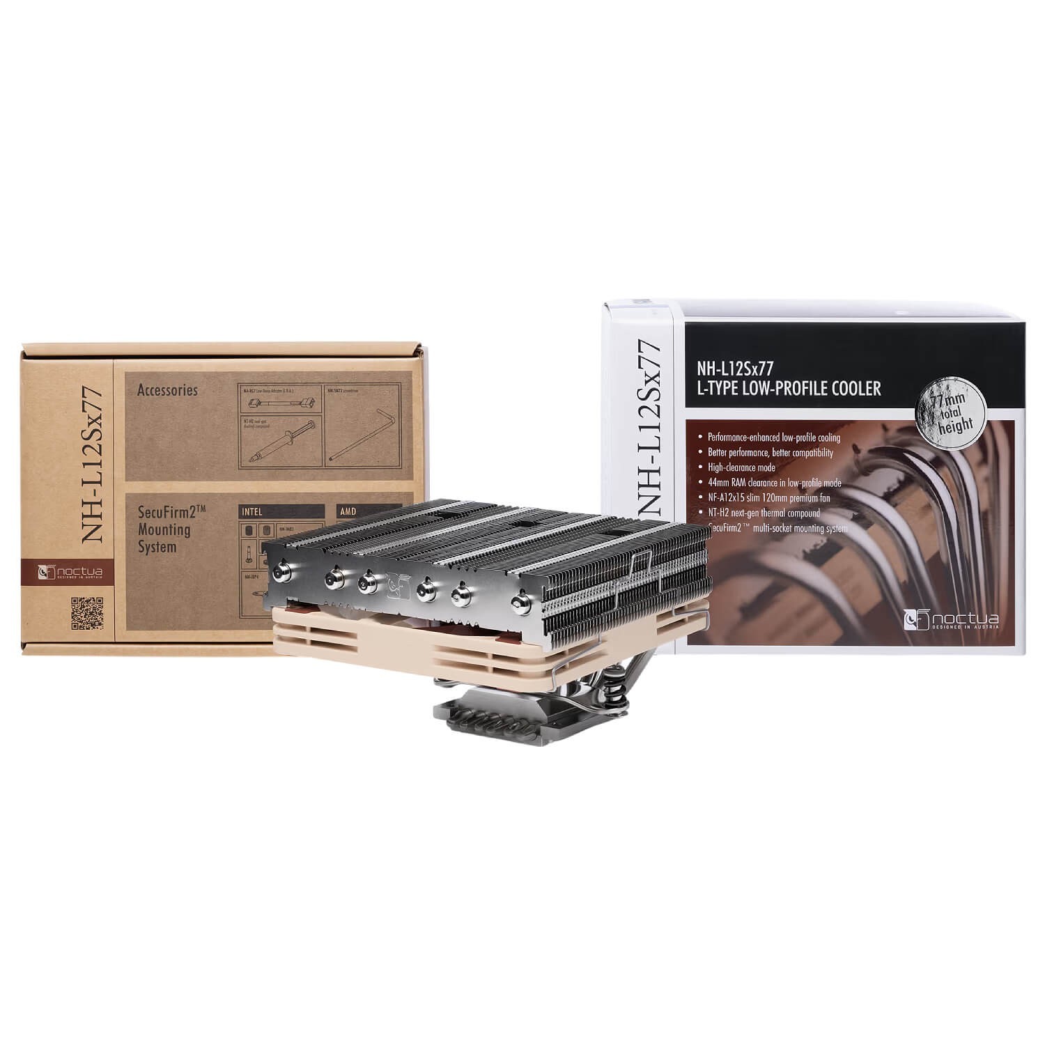 Noctua NH-L12Sx77 77mm Low-Profile CPU Cooler Intel LGA1700 1851 AMD AM5 