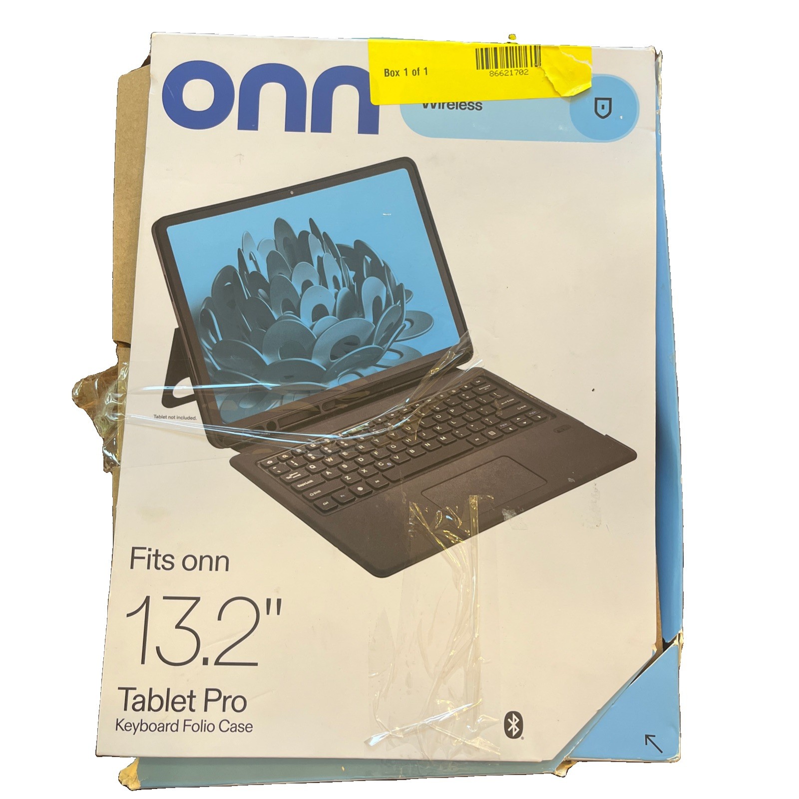 onn. 13.2" Tablet Pro Keyboard Folio Case Black Bluetooth OPEN BOX READ DESC