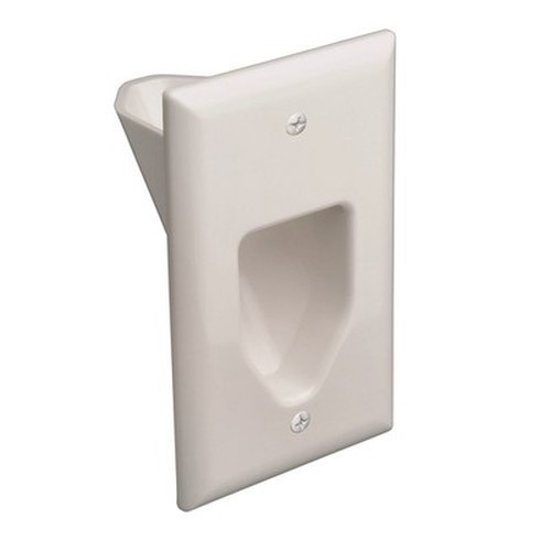 20 Pack of 1-Gang Recessed Low Voltage Cable Plate, White