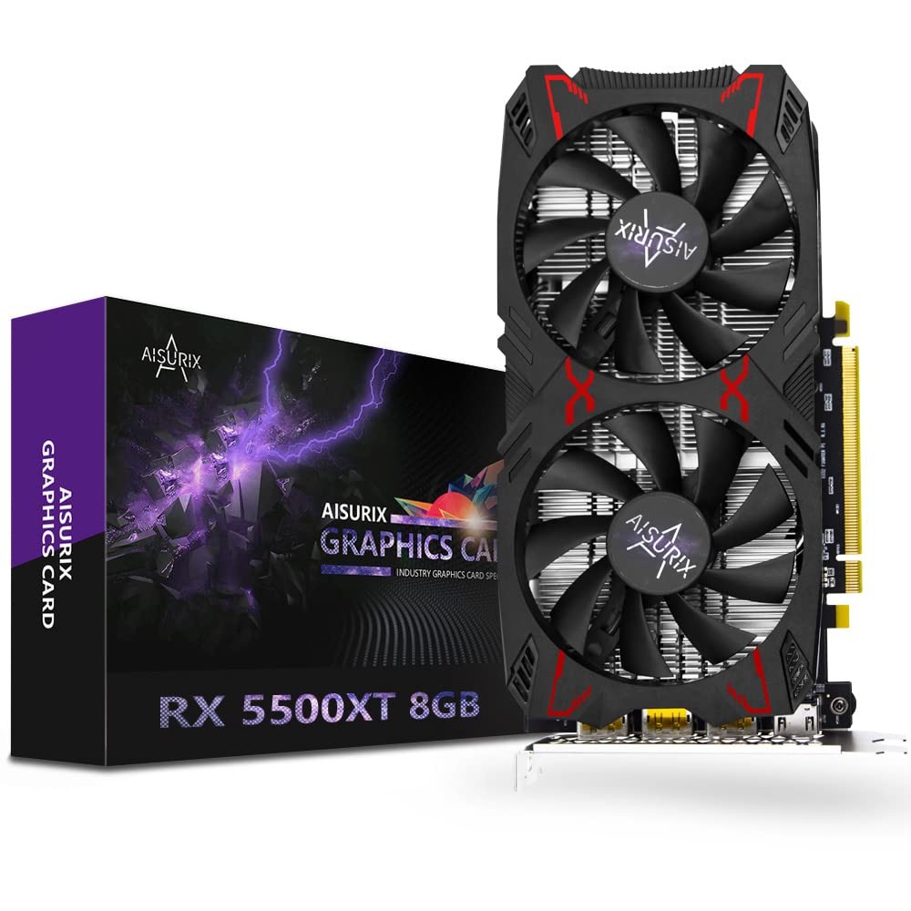 AISURIX RX 5500 XT 8gb GDDR6 Graphics Card,128 Bit, 3XDP, 5500XT Style 1