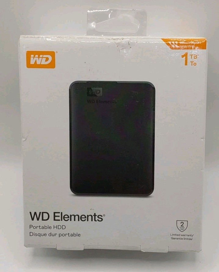 WD 1TB Elements Portable External Hard Drive for Windows Mac WDBUZG0010BBK-WESN