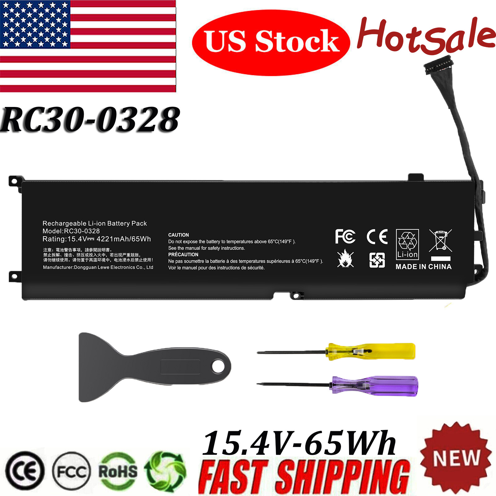 RC30-0328 RZ09-0330 Battery For Razer Blade 15 Base 2020 2021 RZ09-0328 65Wh
