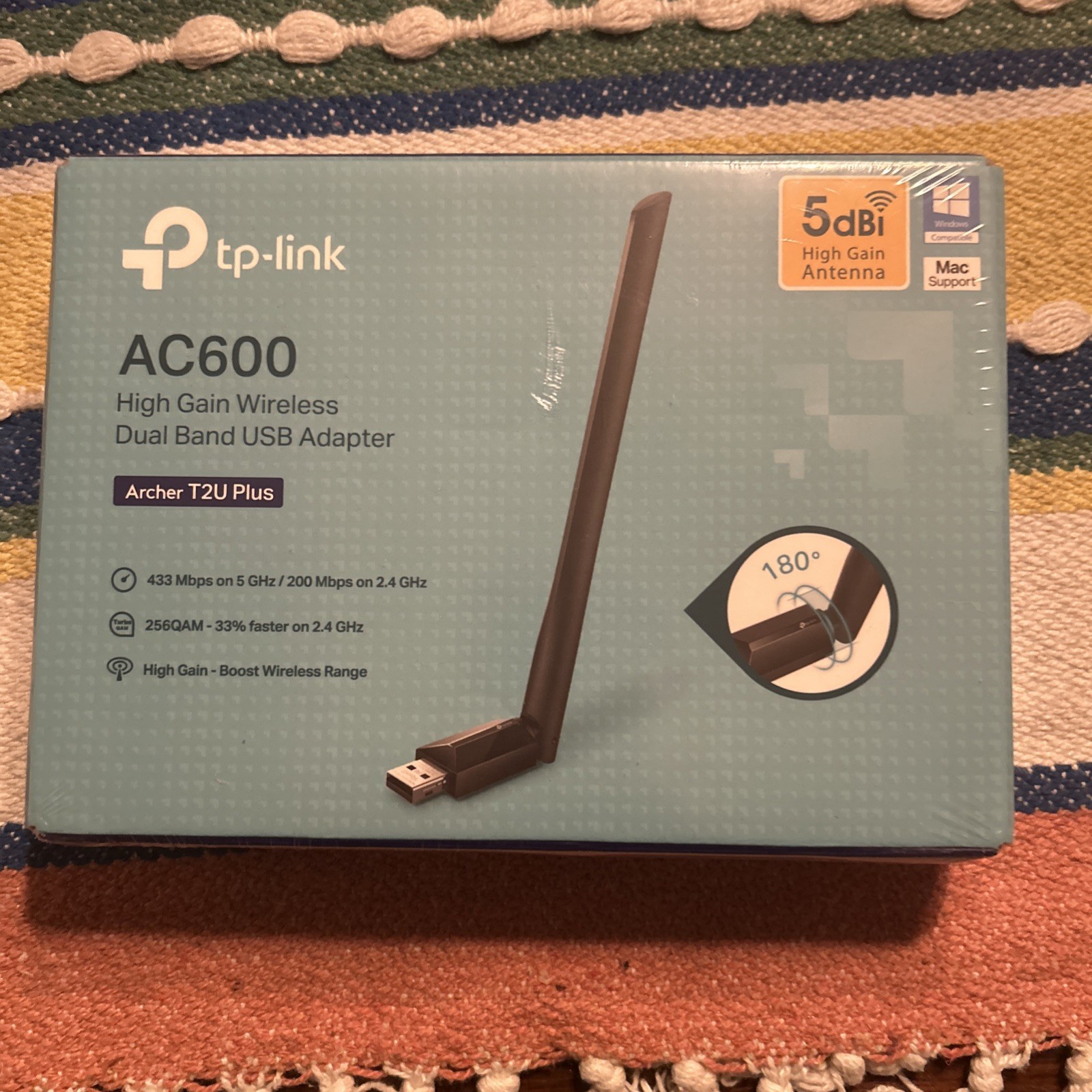 TP-Link  AC600 Archer T2U Plus High Gain Wireless Dual Band USB Adapter